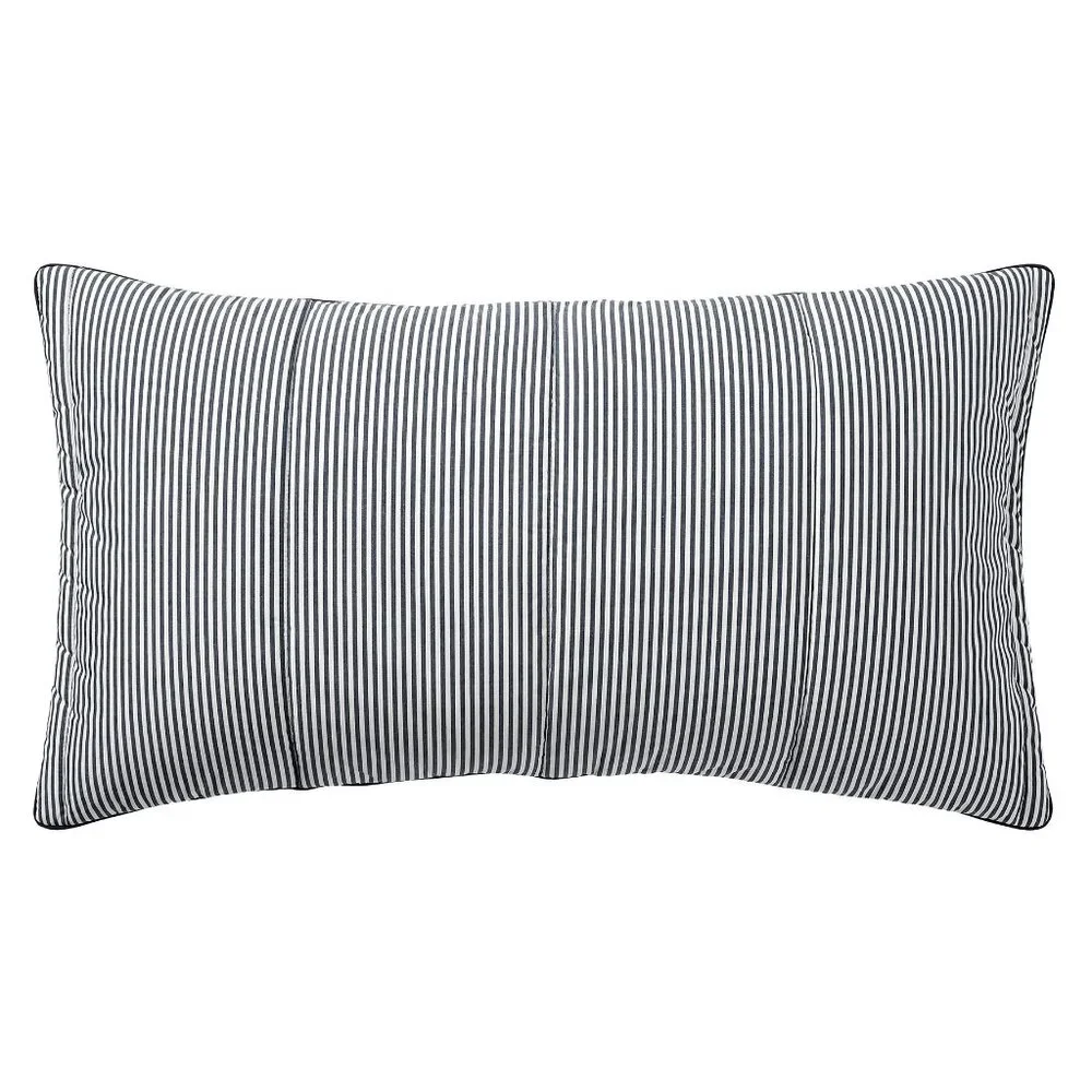 Pottery Barn Wheaton Striped Percale Comforter Sham Pillow Cover KING 36x20 NEW